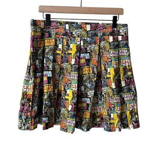 Star Wars Comic Vintage Hand Made Pleated Mini Skirt Multicolored 70s 80s